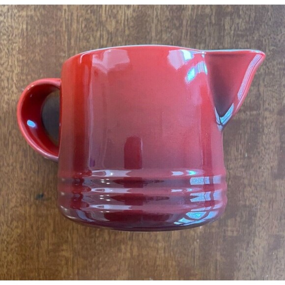 Le Creuset Stoneware Signature Cream and Sugar Set Cerise Cherry Red NEW - Picture 12 of 16